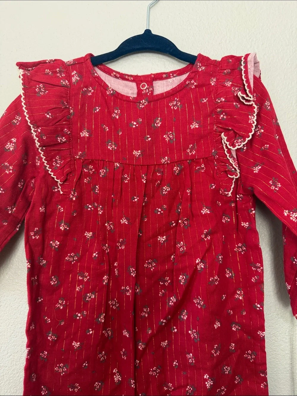 Cloud Island Red Floral Ruffle One-Piece Romper 18‎ Mo Adorable!